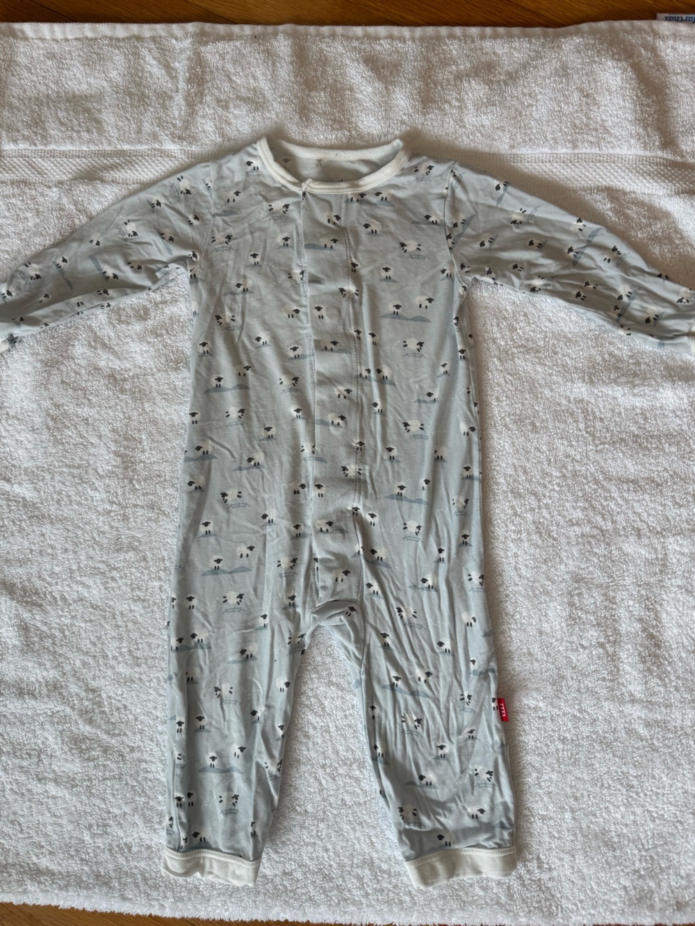 Magnetic Me Light Blue Sheep Print One-Piece Romper